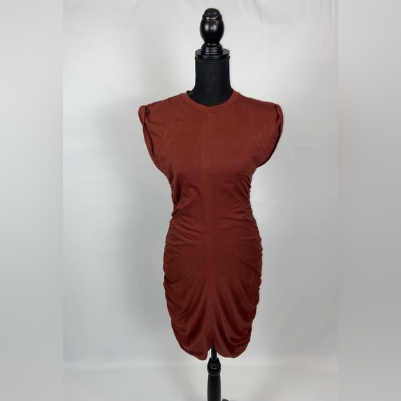 Athleta Small Dress Bodycon Stretch Burgundy Short Sleeve. - Picture 2 of 13